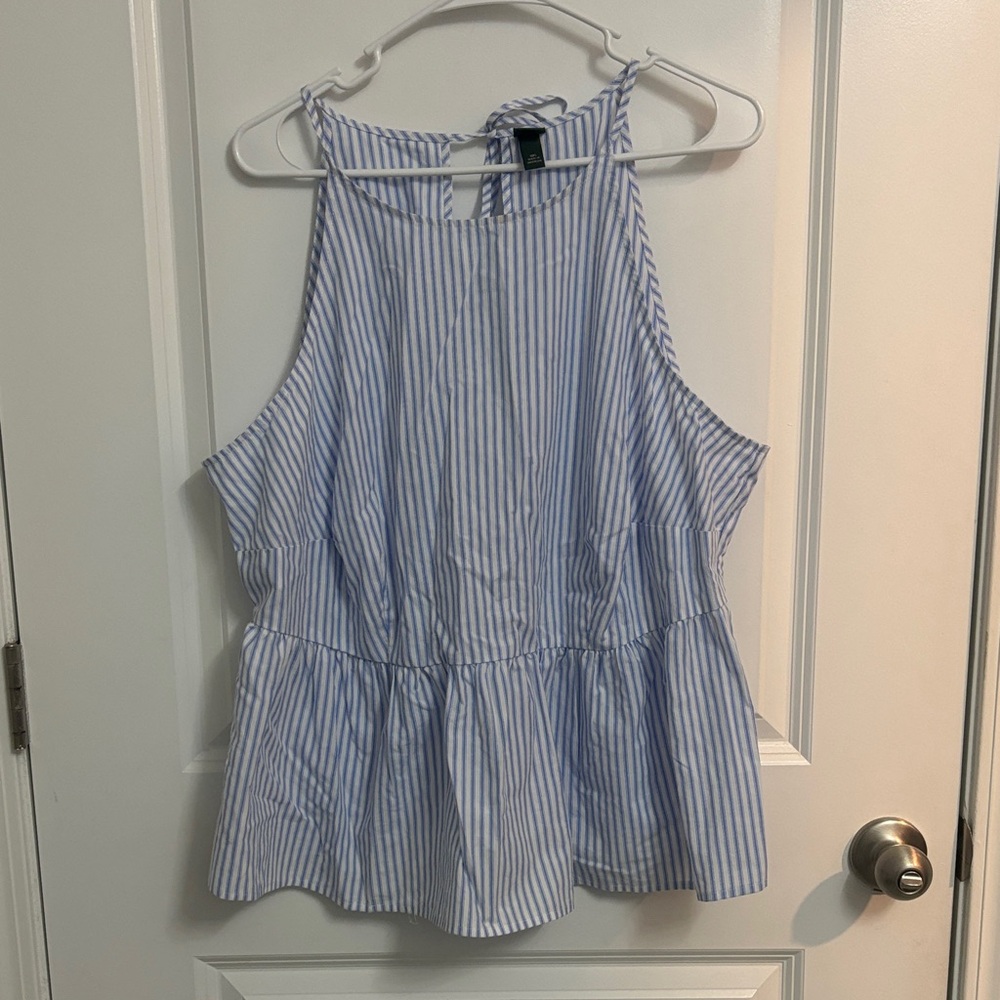 Wild Fable Light Blue Striped Halter Top